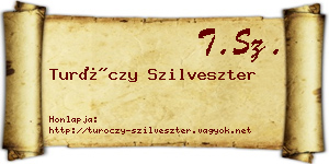 Turóczy Szilveszter névjegykártya